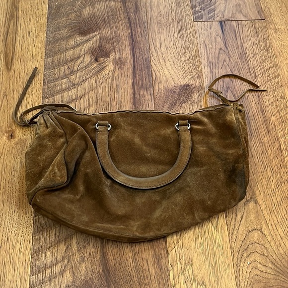 Prada Woman’s Brown Suede Satchel HandBag - Picture 1 of 8